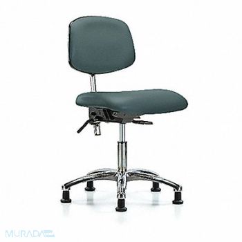 BLUE RIDGE ERGONOMICS Vinyl Clean Room Chair Low Stat Blue, 358R05