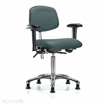 BLUE RIDGE ERGONOMICS Vinyl CR Chair Med AA Stat Blue, 358W69