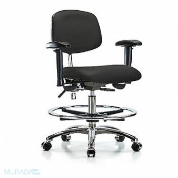 BLUE RIDGE ERGONOMICS Vinyl CR Chair Med AA FR Cast Blk, 358X14