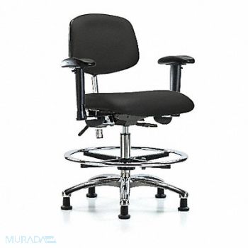 BLUE RIDGE ERGONOMICS Vinyl CR Chair Med AA FR Stat Blk, 358X60