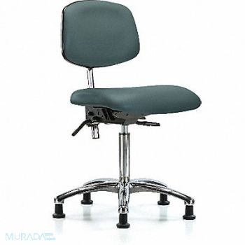 BLUE RIDGE ERGONOMICS Vinyl Clean Room Chair Med Stat Blue, 358Y55