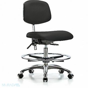 BLUE RIDGE ERGONOMICS Vinyl CR Chair Med FR Cast Blk, 358Y99