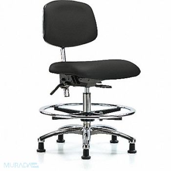 BLUE RIDGE ERGONOMICS Vinyl CR Chair Med FR Stat Blk, 358Z46