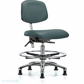 BLUE RIDGE ERGONOMICS Vinyl CR Chair Med FR Stat Blue, 358Z48