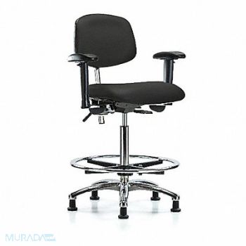 BLUE RIDGE ERGONOMICS Vinyl CR Chair High AA FR Stat Blk, 359D25
