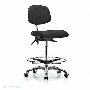 BLUE RIDGE ERGONOMICS Vinyl CR Chair High FR Cast Blk, 359D71