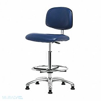 BLUE RIDGE ERGONOMICS CR/ESD Chr High FR Glides Blue, 359F79