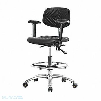 BLUE RIDGE ERGONOMICS Poly ESD Chair Med FR Tilt AA Cast, 359F90
