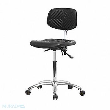 BLUE RIDGE ERGONOMICS Poly ESD Chair Med Bench Tilt Casters, 359F92