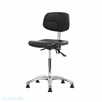 BLUE RIDGE ERGONOMICS Poly ESD Chair Med Bench Tilt Glides, 359F93