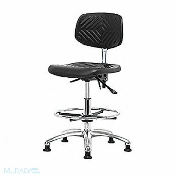 BLUE RIDGE ERGONOMICS Poly ESD Chair Med FR Tilt Glides, 359F95