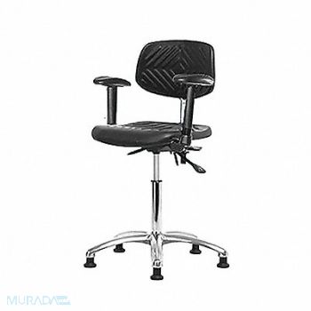 BLUE RIDGE ERGONOMICS Poly ESD Chair Med Bench Arms Glides, 359F97