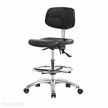 BLUE RIDGE ERGONOMICS Poly ESD Chair Med Foot Ring Casters, 359G03