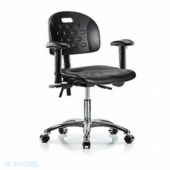 BLUE RIDGE ERGONOMICS Poly Chair Chrome Low AA Cast Black, 359H08