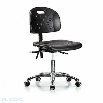 BLUE RIDGE ERGONOMICS Poly Chair Chrome Low Casters Black, 359H10