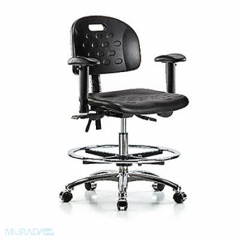 BLUE RIDGE ERGONOMICS Poly Chr Chrm Med AA FR Cast Blk, 359H22