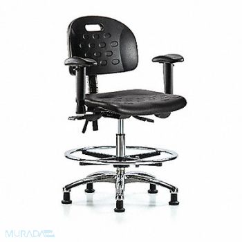 BLUE RIDGE ERGONOMICS Poly Chr Chrm Med AA FR Stat Blk, 359H23