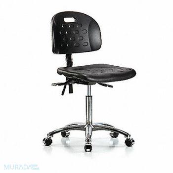 BLUE RIDGE ERGONOMICS Poly Chair Chrome Med Casters Black, 359H24