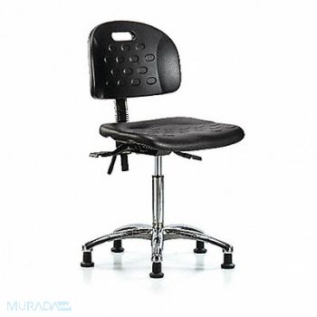 BLUE RIDGE ERGONOMICS Poly Chair Chrome Med Glides Black, 359H25