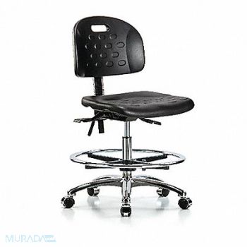 BLUE RIDGE ERGONOMICS Poly Chair Chrome Med FR Cast Black, 359H26