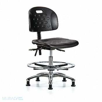 BLUE RIDGE ERGONOMICS Poly Chair Chrome Med FR Stat Black, 359H27