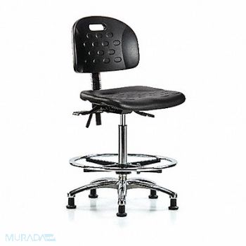 BLUE RIDGE ERGONOMICS Poly Chair Chrome High FR Stat Black, 359H35