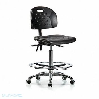 BLUE RIDGE ERGONOMICS Poly Chair Chrome High FR Cast Black, 359H34