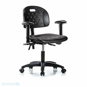BLUE RIDGE ERGONOMICS Poly Chair Low Arms Casters Black, 359H40
