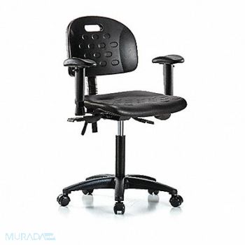 BLUE RIDGE ERGONOMICS Poly Chair Med Tilt AA Cast Black, 359H44