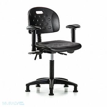 BLUE RIDGE ERGONOMICS Poly Chair Med Tilt AA Glides Black, 359H45