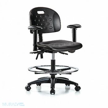 BLUE RIDGE ERGONOMICS Poly Chair Med Tilt AA FR Cast Blk, 359H46