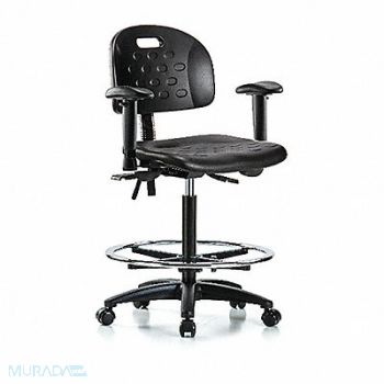 BLUE RIDGE ERGONOMICS Poly Chair Hi Tilt AA FR Cast Blk, 359H68