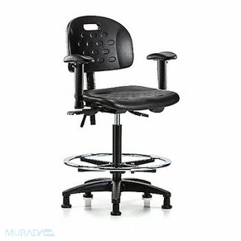 BLUE RIDGE ERGONOMICS Poly Chair High AA FR Glides Black, 359H77