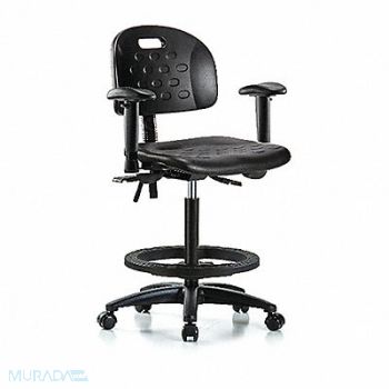 BLUE RIDGE ERGONOMICS Poly Chair High AA FR Casters Black, 359H78