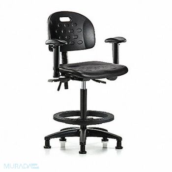 BLUE RIDGE ERGONOMICS Poly Chair High AA FR Glides Black, 359H79