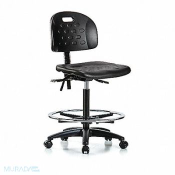 BLUE RIDGE ERGONOMICS Poly Chair High FR Casters Black, 359H80