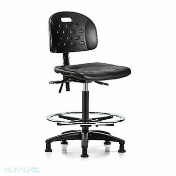 BLUE RIDGE ERGONOMICS Poly Chair High FR Glides Black Poly, 359H81