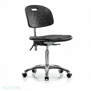 BLUE RIDGE ERGONOMICS Poly CR Chair Med Casters Blk Poly, 359J81
