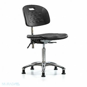 BLUE RIDGE ERGONOMICS Poly CR Chair Med Glides Blk Poly, 359J82