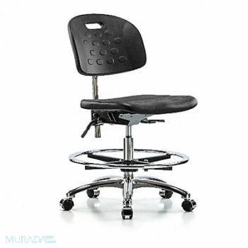 BLUE RIDGE ERGONOMICS Poly CR Chair Med Foot Ring Cast Blk, 359J83
