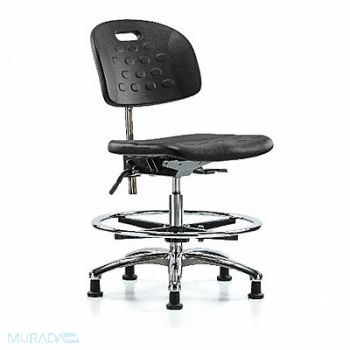 BLUE RIDGE ERGONOMICS Poly CR Chr Med Foot Ring Glides Blk, 359J84