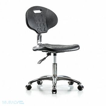 BLUE RIDGE ERGONOMICS Erie Poly CR Chair Desk Casters Blk, 359J95