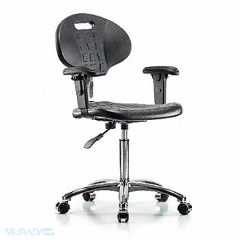 BLUE RIDGE ERGONOMICS Erie Poly CR Chair Med Arms Cast Blk, 359J97