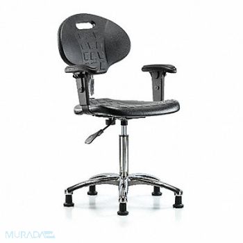 BLUE RIDGE ERGONOMICS Erie Poly CR Chr Med Arms Glides Blk, 359J98