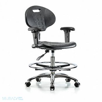 BLUE RIDGE ERGONOMICS Erie Poly CR Chr Med AA FR Cast Blk, 359J99