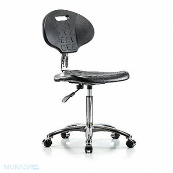 BLUE RIDGE ERGONOMICS Erie Poly CR Chair Med Casters Blk, 359K02