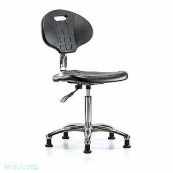 BLUE RIDGE ERGONOMICS Erie Poly CR Chair Med Glides Blk, 359K03