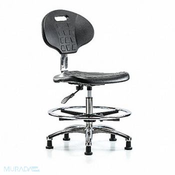 BLUE RIDGE ERGONOMICS Erie Poly CR Chr Med FR Glides Blk, 359K05