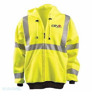 OCCUNOMIX Hoodie Ceva 38 Logo Hi-Vis Yellow 5X, 359MC5