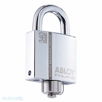 ABLOY Keyed Padlock 1 3/32 in Rectangle Silver, 35GP86